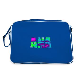 Prénom Ana en lettres majuscules colorées - Sac Retro - bleu/blanc - Dos