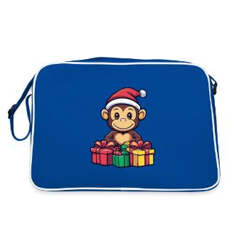 Monkey Christmas Gifts - Retro Bag - blue/white - Back