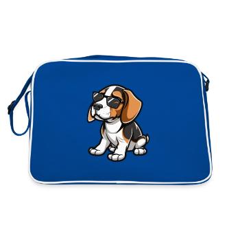Beagle dog - Retro Bag - blue/white - Back