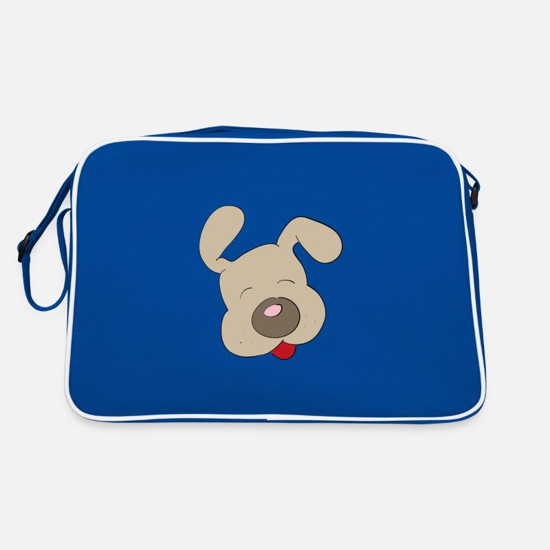 Hund - Retro Tasche - Blau/Weiß