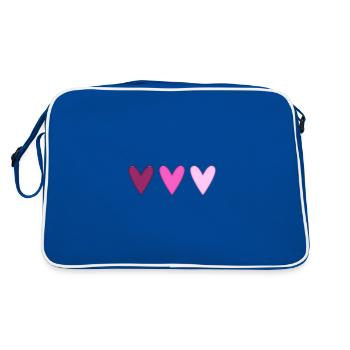 HEART. HEARTS. SAINT VALENTINE. LOVE. LOVE. CHRISTMAS - Retro Bag - blue/white - Back
