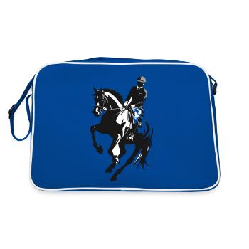 Horse Riding - Equine Design - Retro Bag - blue/white - Back