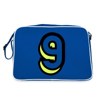 9. 9 ANS. 9e ANNIVERSAIRE. ANNIVERSAIRE 9 ANS - Sac Retro - bleu/blanc - Dos