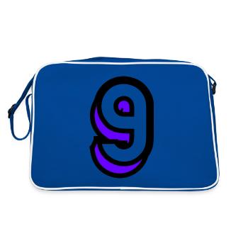 9. 9 YEARS. 9th ANNIVERSARY. BIRTHDAY 9 YEARS. 9 - Retro Bag - blue/white - Back