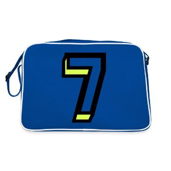 7 YEARS. 7th ANNIVERSARY. BIRTHDAY 7 YEARS. 7 - Retro Bag - blue/white - Back