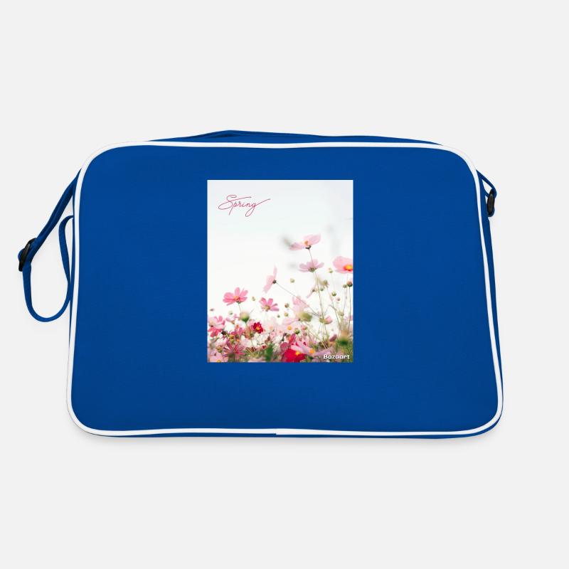Spring flowers - Retro Bag - blue/white