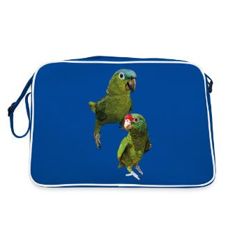 Amazon parrots - Retro Bag - blue/white - Back