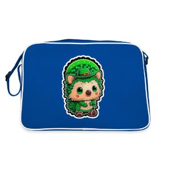 Hérisson costume st patrick kawaii drôle - Sac Retro - bleu/blanc - Dos