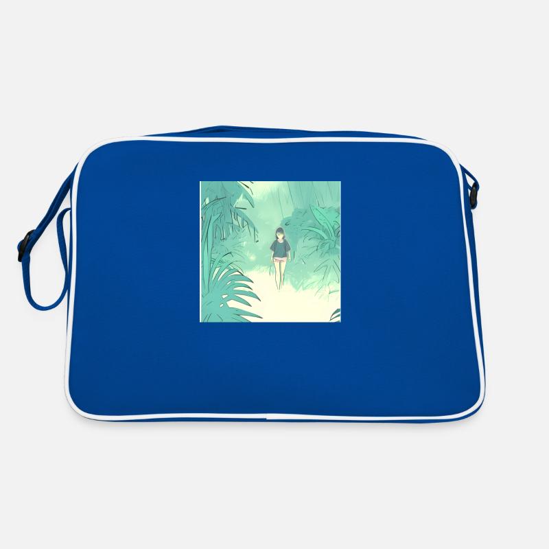 In the Jungle - Retro Tasche - Blau/Weiß