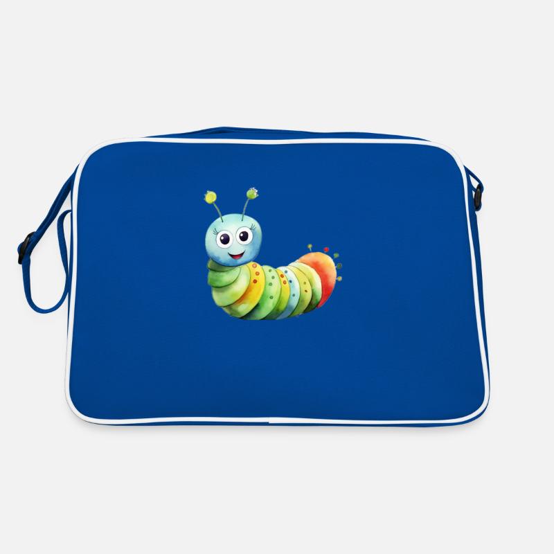 Chenille classe classe animale chenille - Sac Retro - bleu/blanc