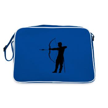 Archery Man Silhouette - Retro Bag - blue/white - Back