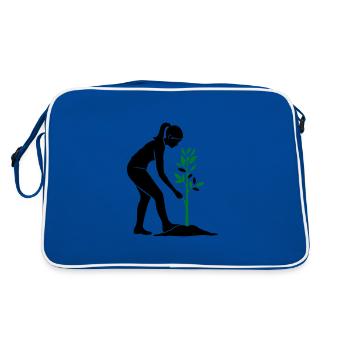 Tree Plants Nature Conservation - Retro Bag - blue/white - Back