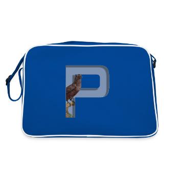 Alphabet, letter P with Parrot - Retro Bag - blue/white - Back