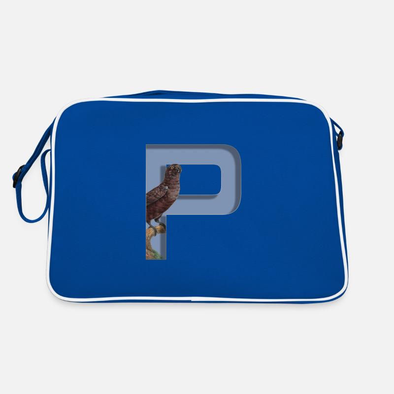 Alphabet, lettre P avec Perroquet Sac Retro