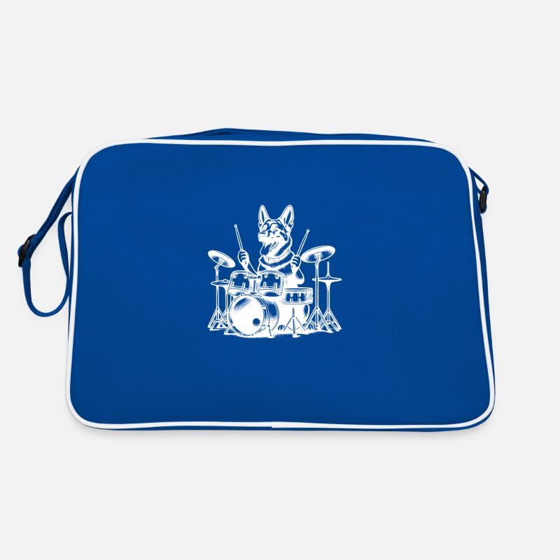 Cool Malinois Drummer Dog Design Retro Bag