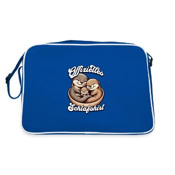 Official Sleep Shirt Otter Family Men Women - Retro Bag - blue/white - Back