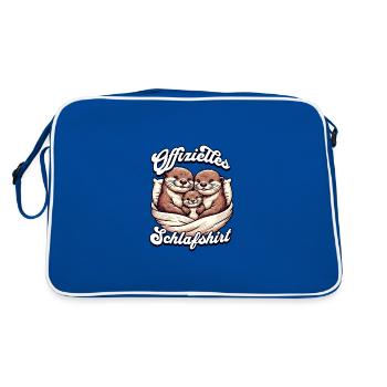 Official Sleep Shirt Otter Family Men Women - Retro Bag - blue/white - Back