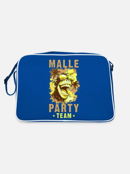 Malle Party Team Monkey Mallorca Crew - Retro Bag - blue/white - Back