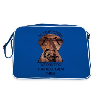 Carpenter, carpenter, carpenter, carpenter, craftsman, wood - Retro Bag - blue/white - Back