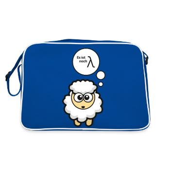 Es ist noch Lamm da - Retro Tasche - Blau/Weiß - Hinten