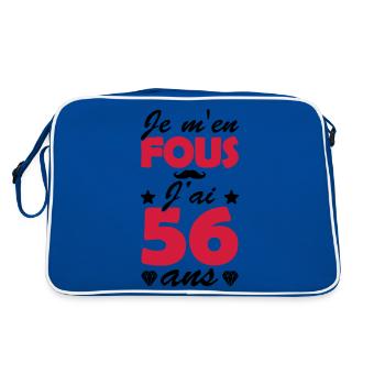 j ai 56 ans / humour anniversaire 56 ans - Sac Retro - bleu/blanc - Dos