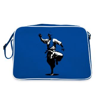 Shaolin Monk - Martial Arts Sticker - Retro Bag - blue/white - Back