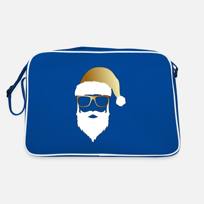 Weihnachtsmann - Retro Tasche - Blau/Weiß