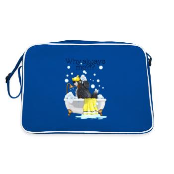 Se baigner avec des bulles de savon pour chien - Sac Retro - bleu/blanc - Dos