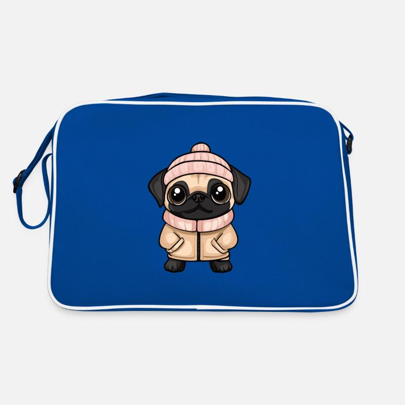 Pug Dog Winter Retro Bag