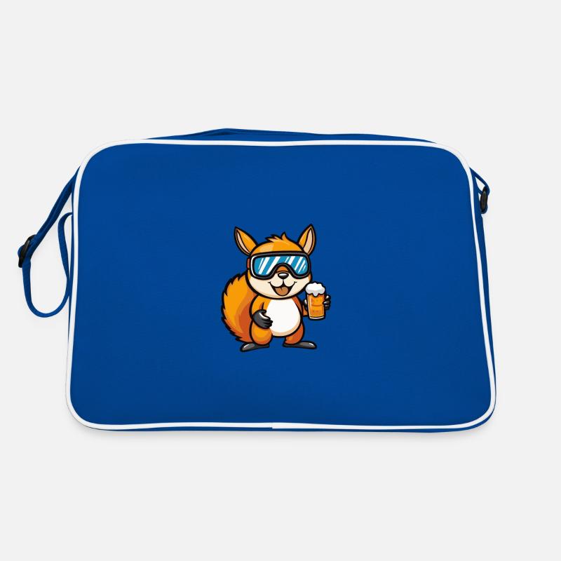 Eichhörnchen Ski Bier Retro Tasche