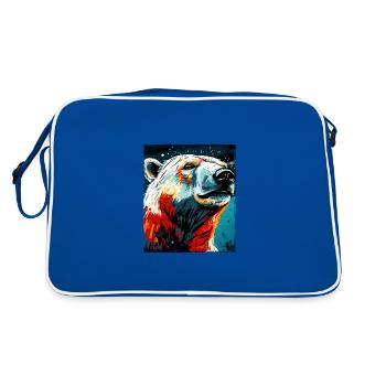 Polar Bear Portrait Polar Bear - Retro Bag - blue/white - Back