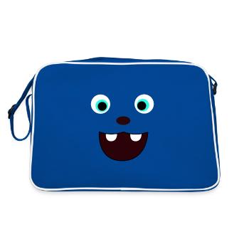 Monster| Kinder, Babys, Jugendliche... - Retro Tasche - Blau/Weiß - Hinten