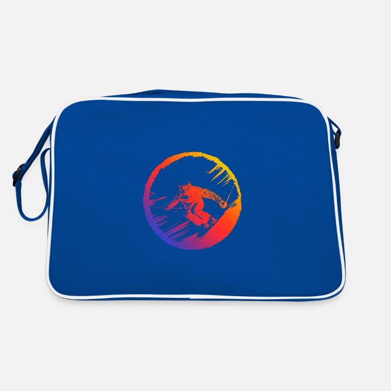 Ski Ski Silhouette Coloré Sac Retro