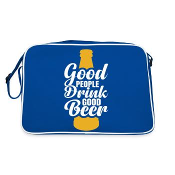 Les bonnes personnes boivent de la bonne bière - Sac Retro - bleu/blanc - Dos
