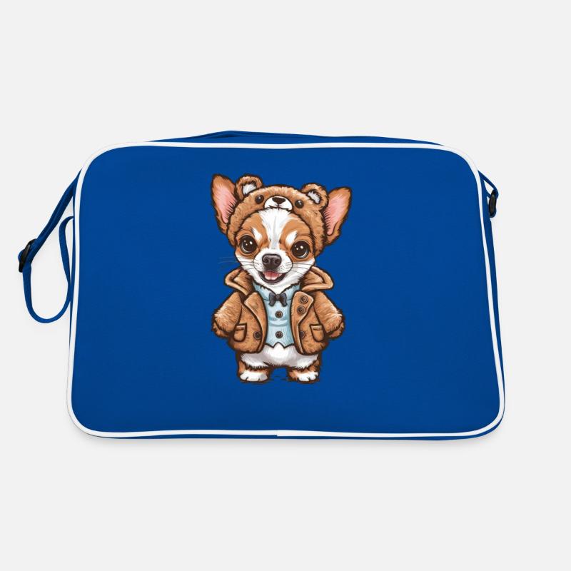 Chihuahua de dessin animé mignon avec un design amusant Sac Retro