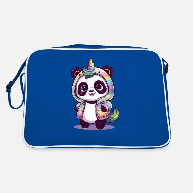 Niedlicher Einhorn Panda Retro Tasche