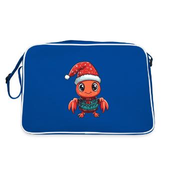 Crabe homard Bande dessinée de Noël - Sac Retro - bleu/blanc - Dos