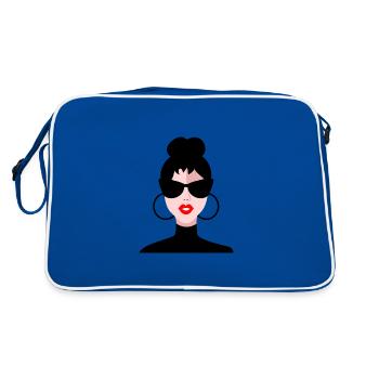 WOMAN, GIRL, GIRLY, WOMAN, TEENAGER. TEENAGER - Retro Bag - blue/white - Back