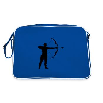 Archery Man Icon - Retro Bag - blue/white - Back