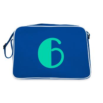 6. 6 YEARS. 6th ANNIVERSARY. BIRTHDAY 6 YEARS - Retro Bag - blue/white - Back
