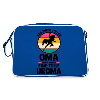 Mutter Mama Großmutter Oma - Retro Tasche - Blau/Weiß - Hinten