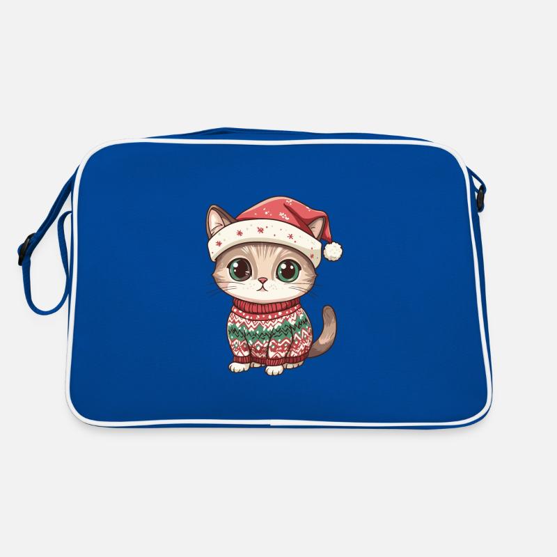 Katze Weihnachten Comic Retro Tasche