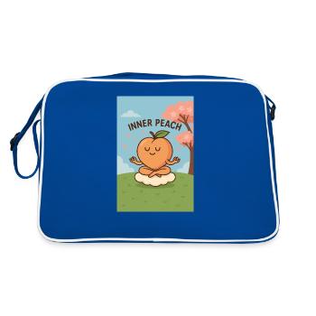 Innerer Pfirsich - Retro Tasche - Blau/Weiß - Hinten