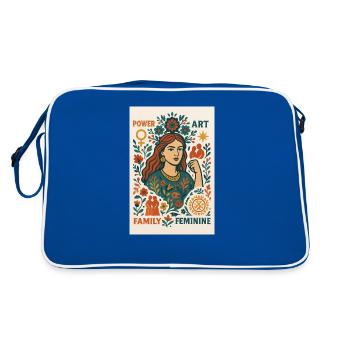 Woman is a power, power is a woman - Retro Bag - blue/white - Back