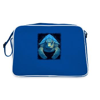 gift statement present idea happy creature - Retro Tasche - Blau/Weiß - Hinten