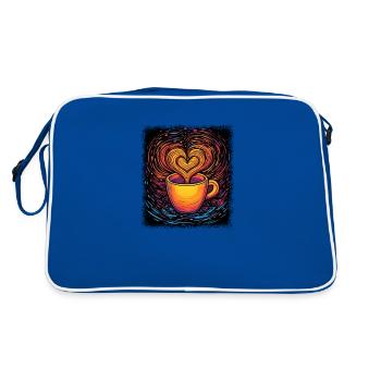 tasse de café au lait fatiguée roastedbeans - Sac Retro - bleu/blanc - Dos