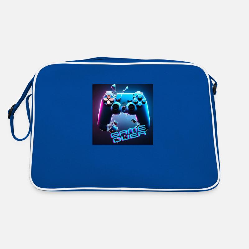 Game Over - Retro Tasche - Blau/Weiß