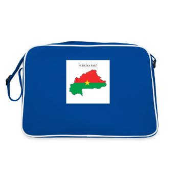 Drapeau du Burkina Faso, carte - Sac Retro - bleu/blanc - Dos