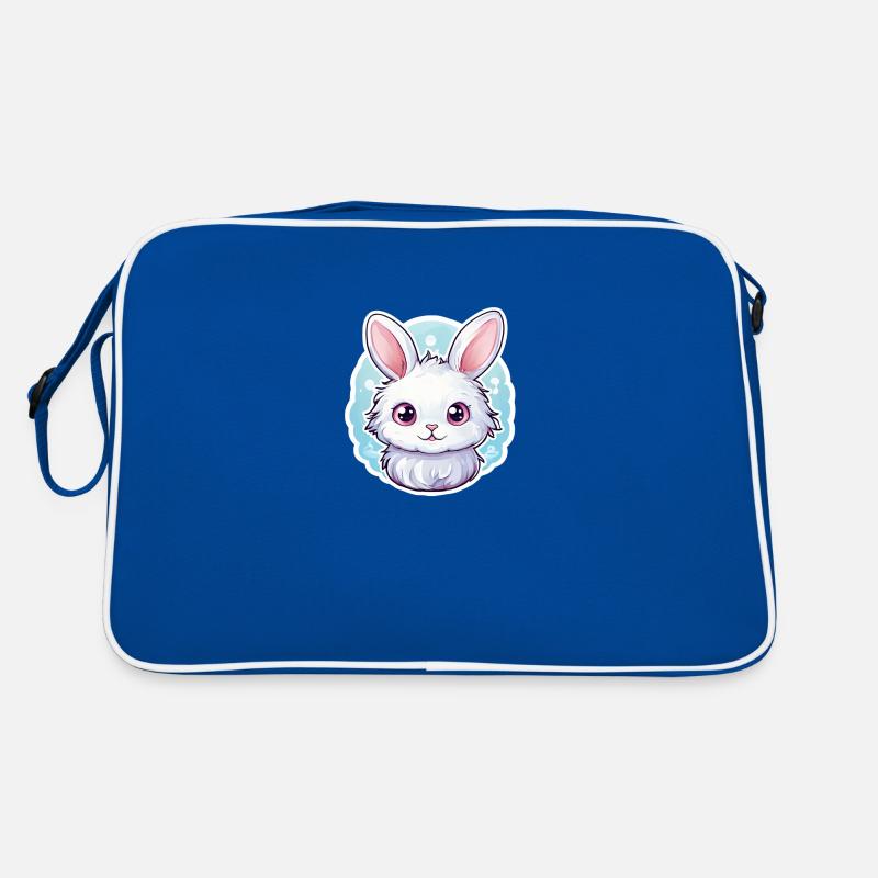 lapin de Pâques mignon - Sac Retro - bleu/blanc