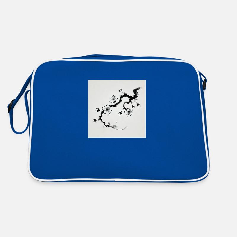 image minimaliste fleur de cerisier - Sac Retro - bleu/blanc
